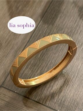 Lia Sophia “ On Point” Mint Elastic Bangle Bracelet